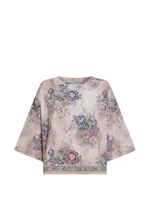 Pierre-Louis Mascia Adanastr dolman-sleeve floral short-sleeve shirt Neutrals ADANASTRSVCMC10471SE518204101