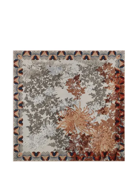 Pierre-Louis Mascia Cialda floral-print scarf Brown CIALDATW090X090MSE517542101