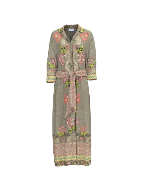 Pierre-Louis Mascia Aloe belted floral-motif midi shirt dress Neutrals ALOESAB11899SE518571101