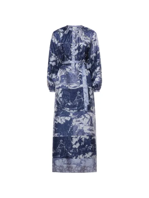 Pierre-Louis Mascia Aloe toile-de-jouy-pattern shirt midi dress Blue ALOESAB11524SE518012102