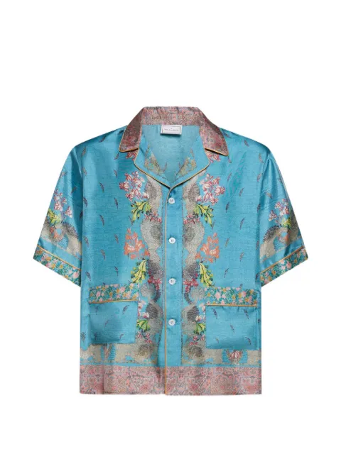 Pierre-Louis Mascia paisley-print short-sleeve shirt Blue ALOESCMC11927SE518124101
