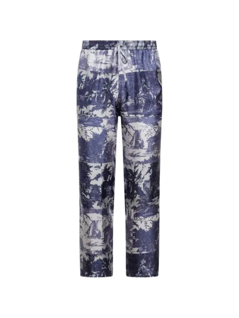 Pierre-Louis Mascia Aloe toile-de-jouy-print straight trousers Blue ALOESPT10959SE518112102