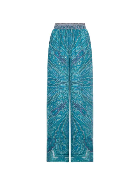 Pierre-Louis Mascia Tetris paisley elastic palazzo pants Blue TETRISSVPT12450SE518107101