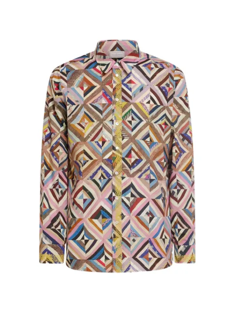 Pierre-Louis Mascia Diomede patchwork shirt Neutrals DIOMEDESCML12451CO518041101