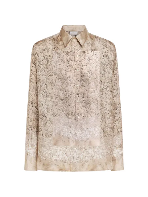 Pierre-Louis Mascia Aloe floral lace longsleeve shirt Neutrals ALOESCML10643SE517722101