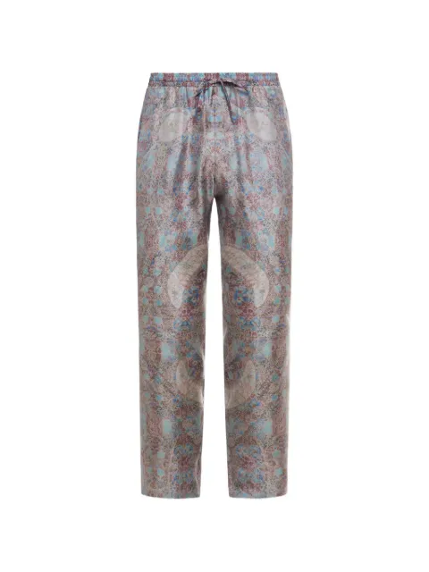 Pierre-Louis Mascia Aloe drawstring paisley silk trousers Blue ALOESPT10959SE517944101