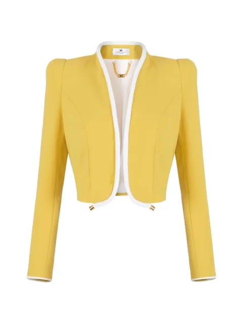 Elisabetta Franchi contrast-trim cropped jacket Yellow GI21461E2