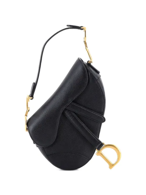 Christian Dior Pre-Owned Saddle Handbag Leather Mini shoulder bag Black YO0L4ZLUYNIE86KU