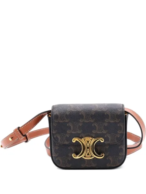 Celine Pre-Owned Triomphe Triomphe Coated Canvas Mini shoulder bag Brown MEGMUTEP7ZK1KCU0