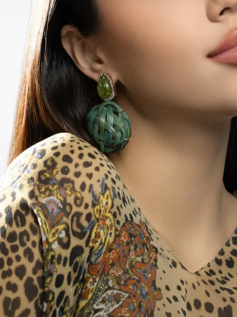 SILVIA FURMANOVICH peridot tsavorite bamboo earrings Gold BR7023