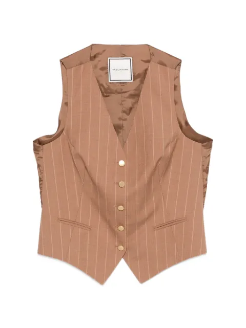 Tagliatore pinstripe button waistcoat Brown 520101R26E193