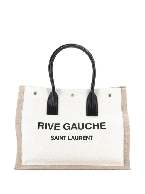 Saint Laurent Pre-Owned Rive Gauche Shopper Canvas Small tote bag Neutrals 1MPA1O39RXHIJLU2