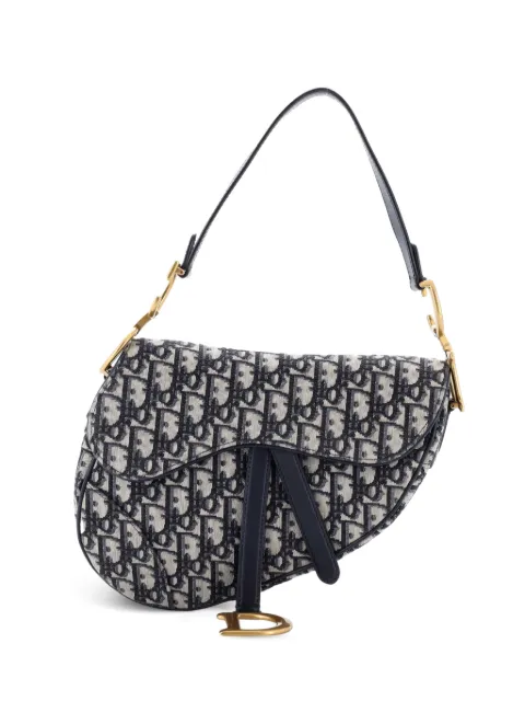 Christian Dior Pre-Owned Saddle Handbag Oblique Canvas Medium shoulder bag Blue TYCF3XPOAI7D8CF1