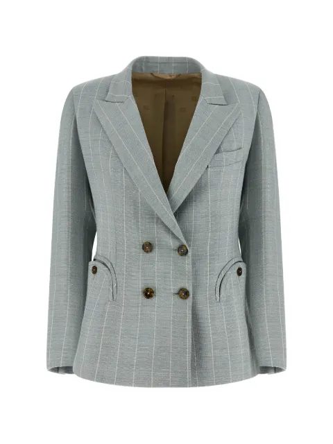 Blazé Milano double-breasted pinstripe blazer Blue BZCHD03AFY