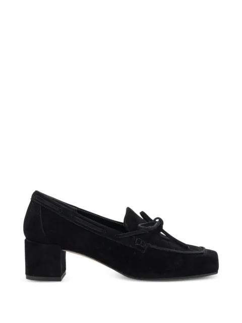 Aeyde front-tie suede loafers Black GRENNCOWSUEDELEATHERBLACK
