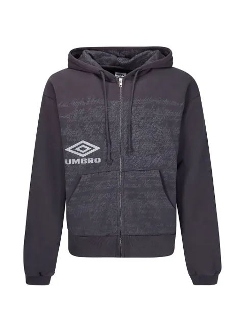 UMBRO x Slam Jam text-print zip-up hoodie Black UBMW0410FA255