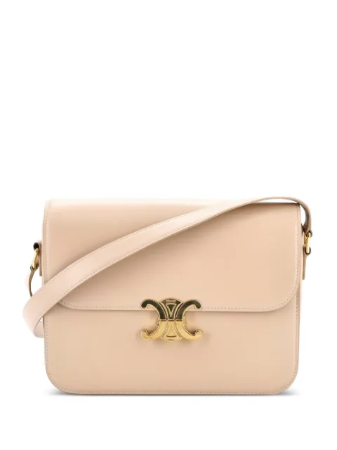 Celine Pre-Owned Triomphe Shoulder Bag Smooth Calfskin Medium crossbody bag Neutrals MTZM6YSL1KML3QNY