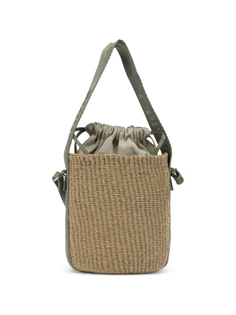 Chloé small Woody drawstring bucket bag Neutrals CHC23AS381L18