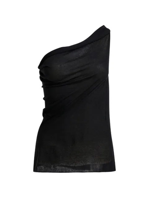 Rick Owens one-shoulder draped top Black RP01F6138UC