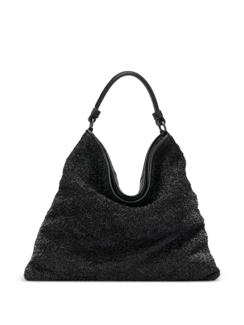 Reptile's House large Wave woven shoulder bag Black H811WAVENERO