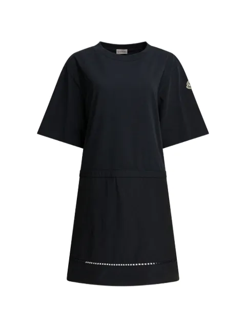 Moncler short-sleeve embroidered T-shirt mini dress Black L10938I0000389AUG