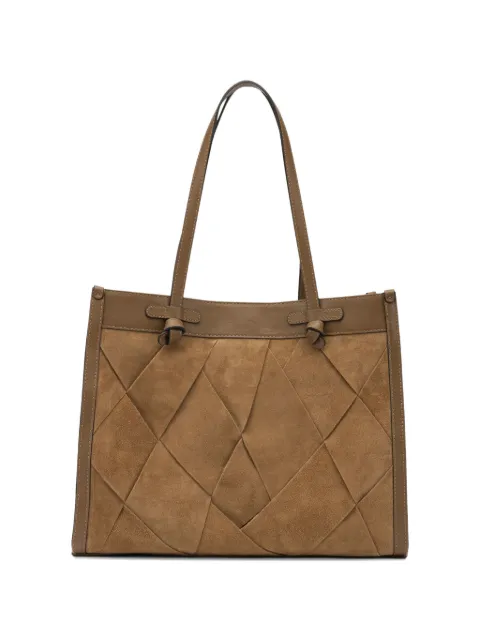 GIANNI CHIARINI Marcella woven knot-handle shoulder bag Brown BS12380SNMRKMARCELLA1478CARAMEL