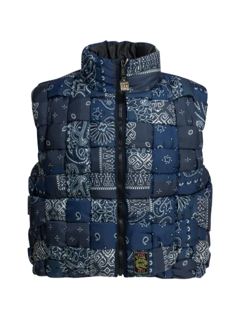 KAPITAL quilted patchwork gilet Blue K2511SJ196