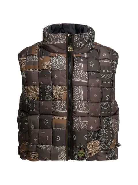 KAPITAL bandana-patchwork gilet Brown K2511SJ196