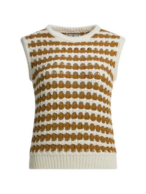 Ines De La Fressange striped knitted vest Neutrals 16K205CO308P909
