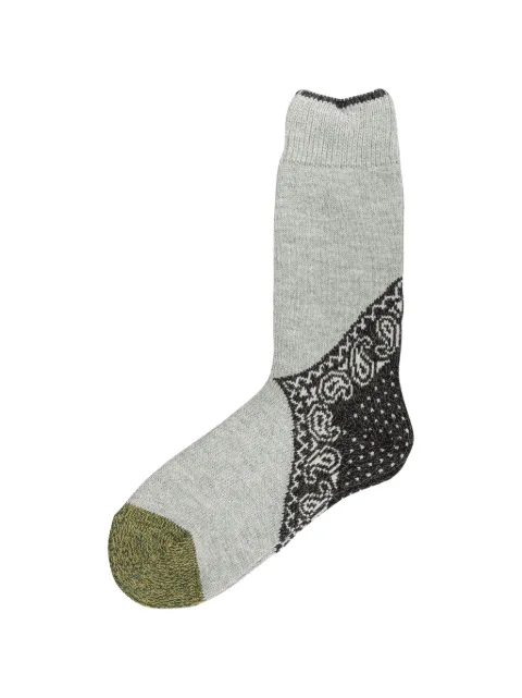KAPITAL paisley socks Grey EK553XSCBLACK
