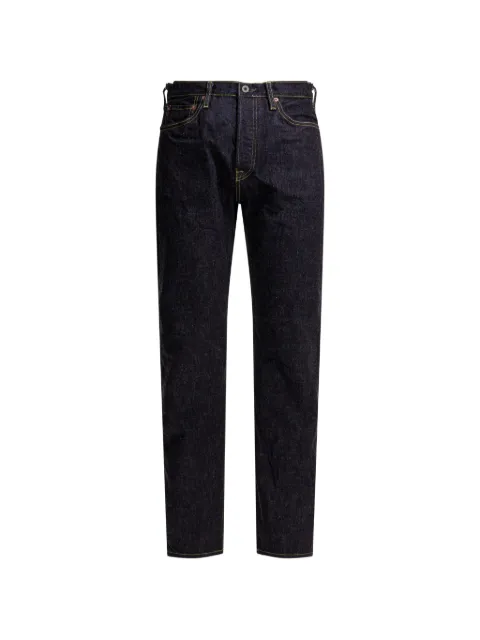 KAPITAL logo-patch jeans Blue SLP101BONEWASH