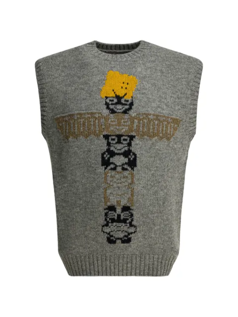 KAPITAL graphic knit sweater Grey K2510KN090GRAY