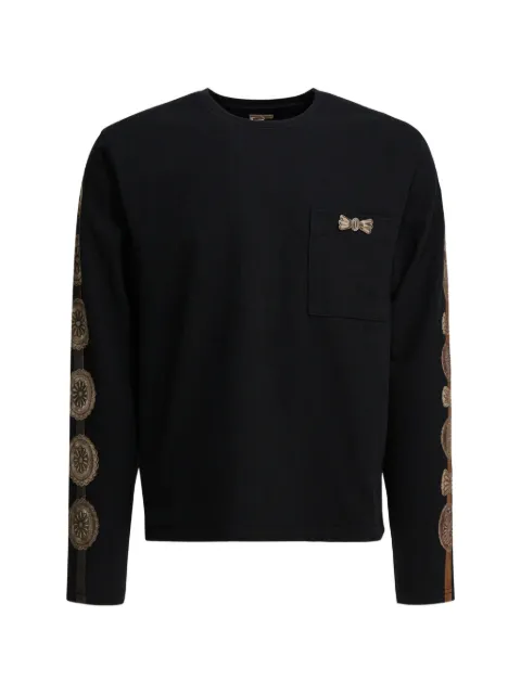 KAPITAL embellished-sleeves T-shirt Black K2508LC009BLACK
