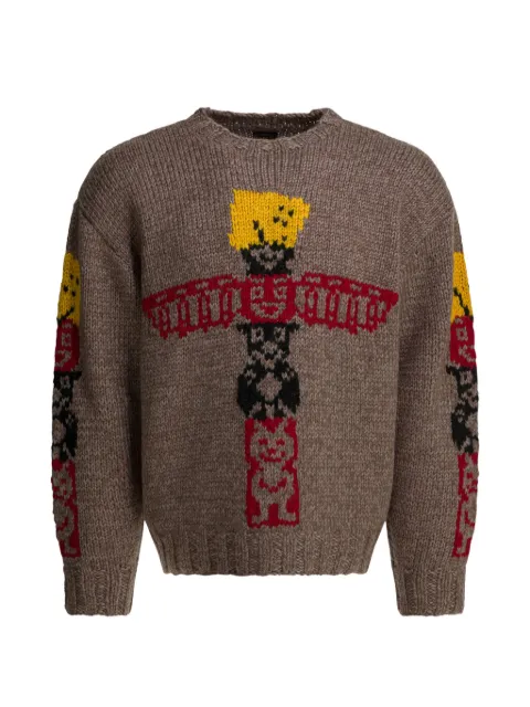 KAPITAL intarsia sweater Brown K2511KN180BROWNBEIGE