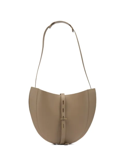 MINOBOSSI half-circle leather shoulder bag Brown PROMISELIZROSEGOLD