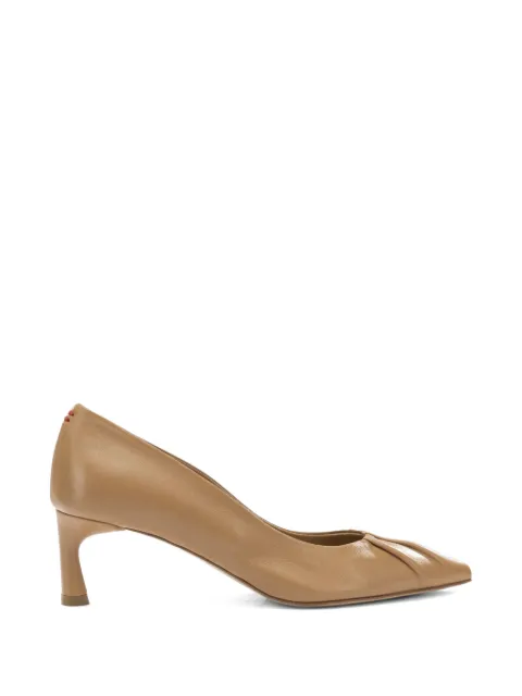 Halmanera gathered leather pumps Brown GIL06BARONCARAMEL
