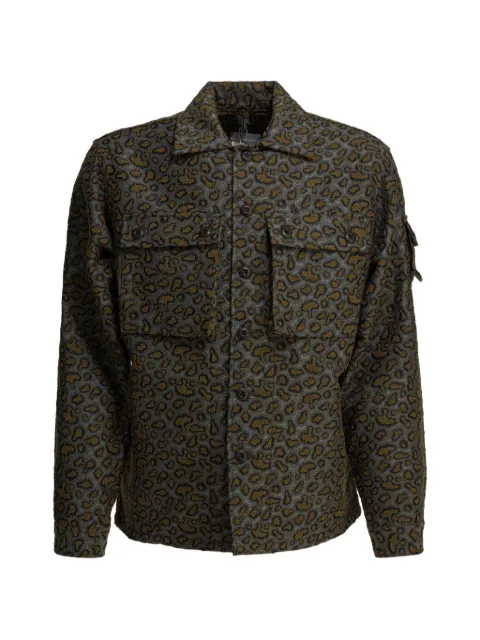 BEAMS PLUS animal-print pocket coat Grey 3818083179128