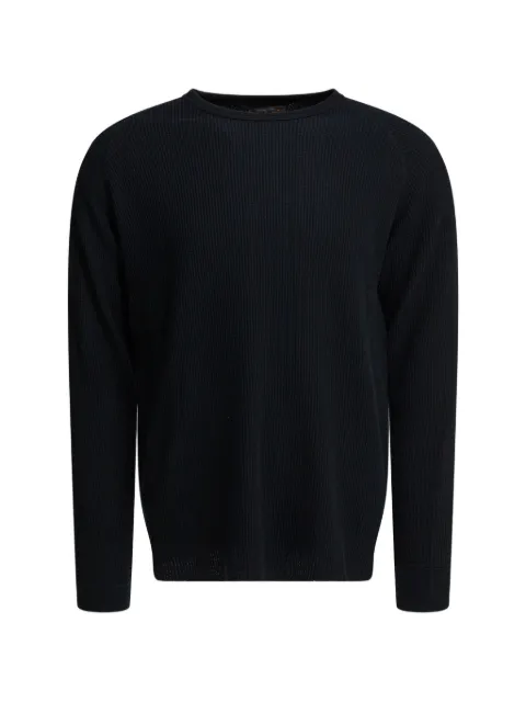 BEAMS PLUS waffle-texture long-sleeve T-shirt Black 3814005715619