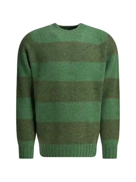 BEAMS PLUS striped crew-neck sweater Green 3815025831965