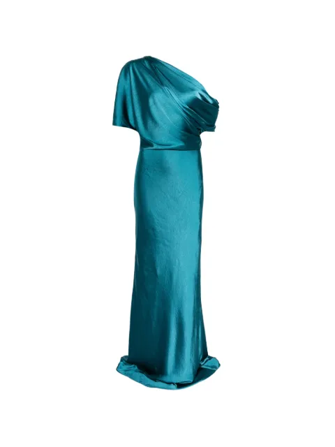 Amsale off-shoulder draped maxi dress Blue P941LS
