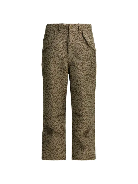 BEAMS PLUS cargo animal-print trousers Green 3824037813924
