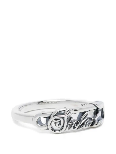 Stolen Girlfriends Club scripted-pin ring Silver JWL26VD7