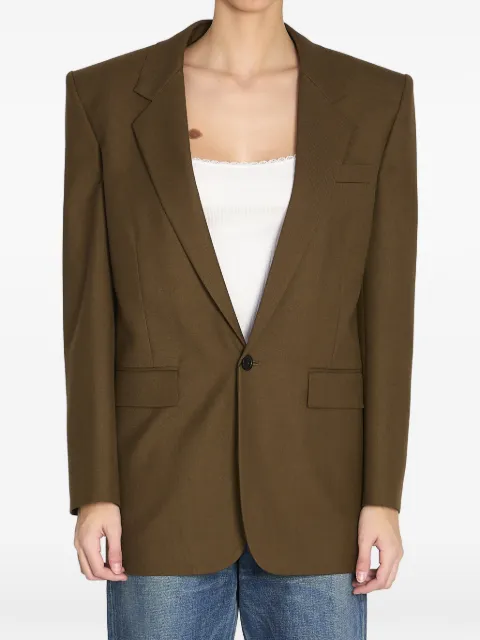 Saint Laurent single-breasted wool jacket Brown 828004Y2J02