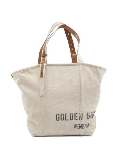 Golden Goose logo print tote bag Neutrals GWA00694A000861