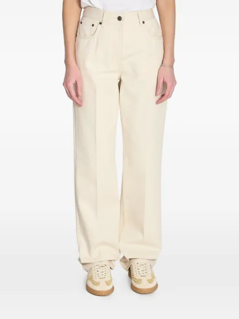 Valentino Garavani pleated gold detail jeans Neutrals BDD22X9Y5