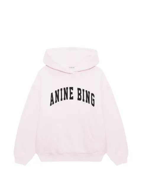 ANINE BING Harvey logo-detail hoodie Pink A0812515