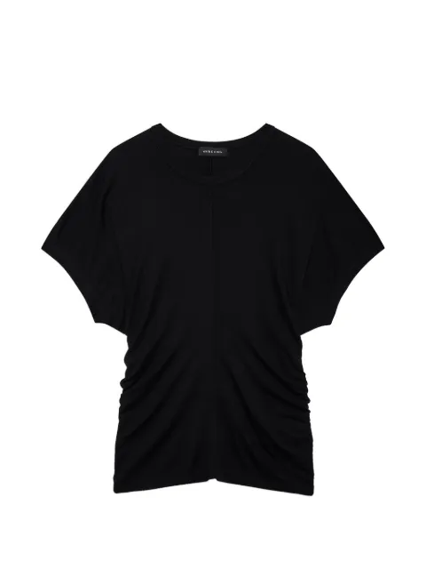 ANINE BING draped-detail T-shirt Black A0812002