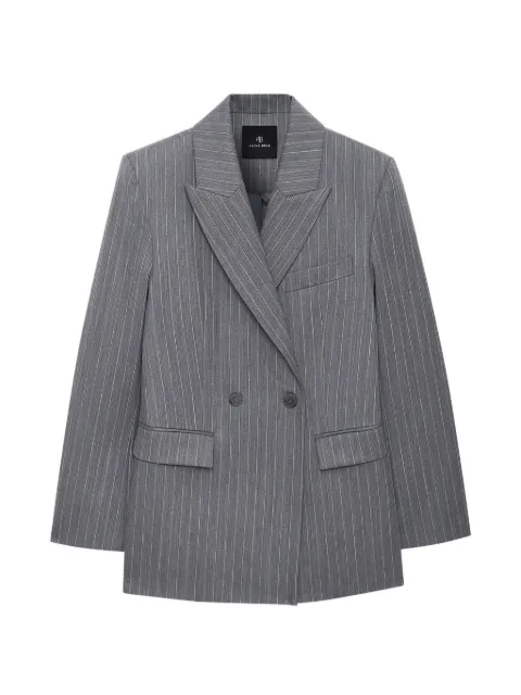 ANINE BING pinstripe-pattern double-breasted blazer Grey A0112173