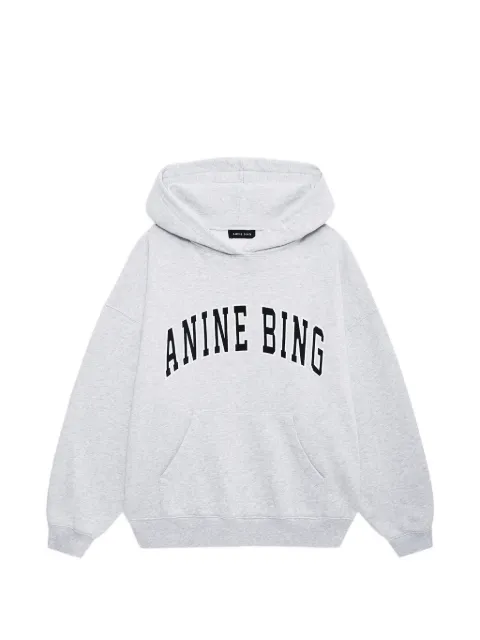 ANINE BING logo-detail hoodie Grey A0812493