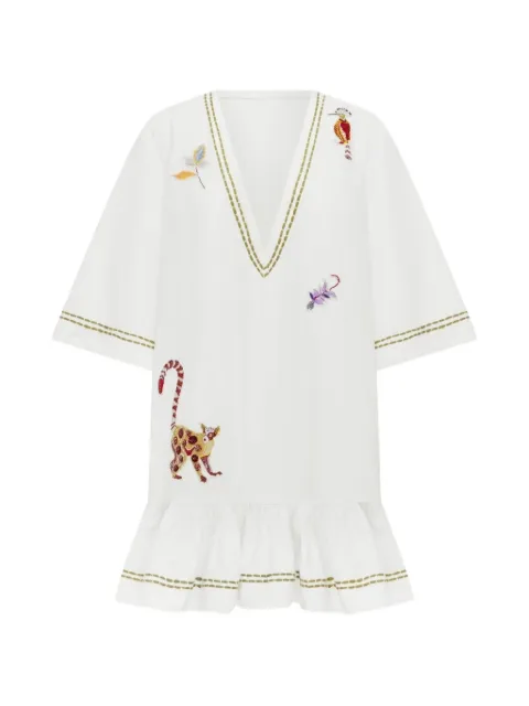 ALEMAIS Camelia embroidered ruffled dress White 6936D